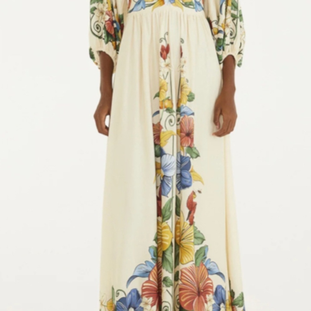 Farm Rio Trolocalzinho Scarf Print Maxi Dress – Size Large (G) | like New - Picture 3 of 11